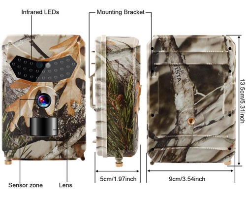 Cámara De Vigilancia Caza Infrarroja Camuflada Usb/pilas Hd