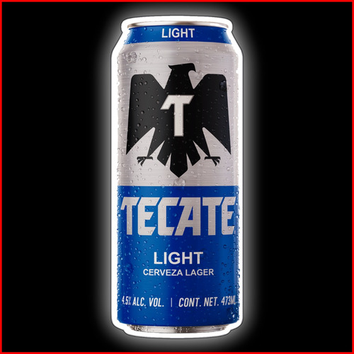 Anuncio Luminoso Cerveza Tecate Light Lager 473ml - 75cm