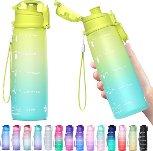 Botella De Agua Deportiva Motivacional De 950 Ml Con Tapa A