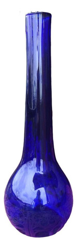 Botella Antigua Decoración Azul Cobalto Altura 49 Cmt