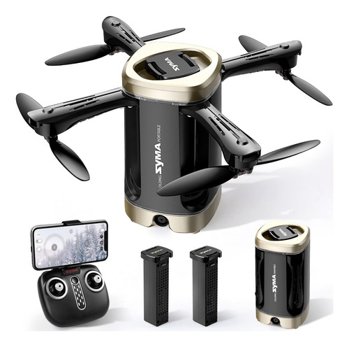Dron Syma 1080p Fpv Plegable Con Cámara Para Niños Y Adultos Dorado/negro