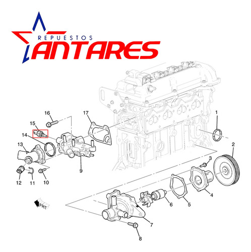 Bulbo Sensor Temperatura Chevrolet Spark Gt 1.2 Lmu 10-