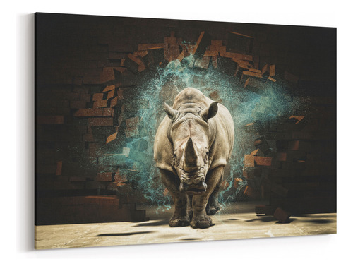 Cuadro Canvas Decorativo  Rinoceronte 588690938 60x90 Cm