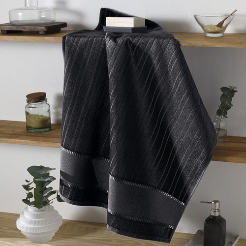 Toalha Banho Dohler Velour Para Bordar Bella 70 Cm X 140 Cm Cor Preto