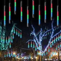 Comprar Luces Lluvia De Meteoritos Luces Guirnalda Luces Led Navidad Arcashopping Lluvia De Meteorito Decorativa Navidad Multicolor Cadena De Luces 8 Tubos Cascada De Navidad
