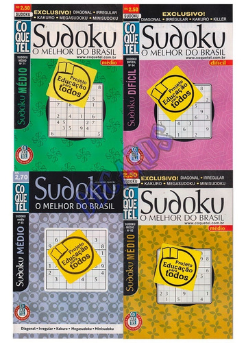 Imagem 4 de 6 de Revista Passatempos Sudoku Coquetel O Melhor Do Brasil