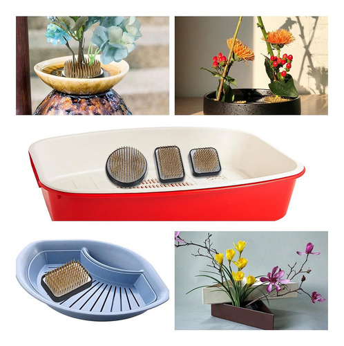 Kit Japonês Ikebana Kenzan De 4 Peças Para Arranjo De Flores