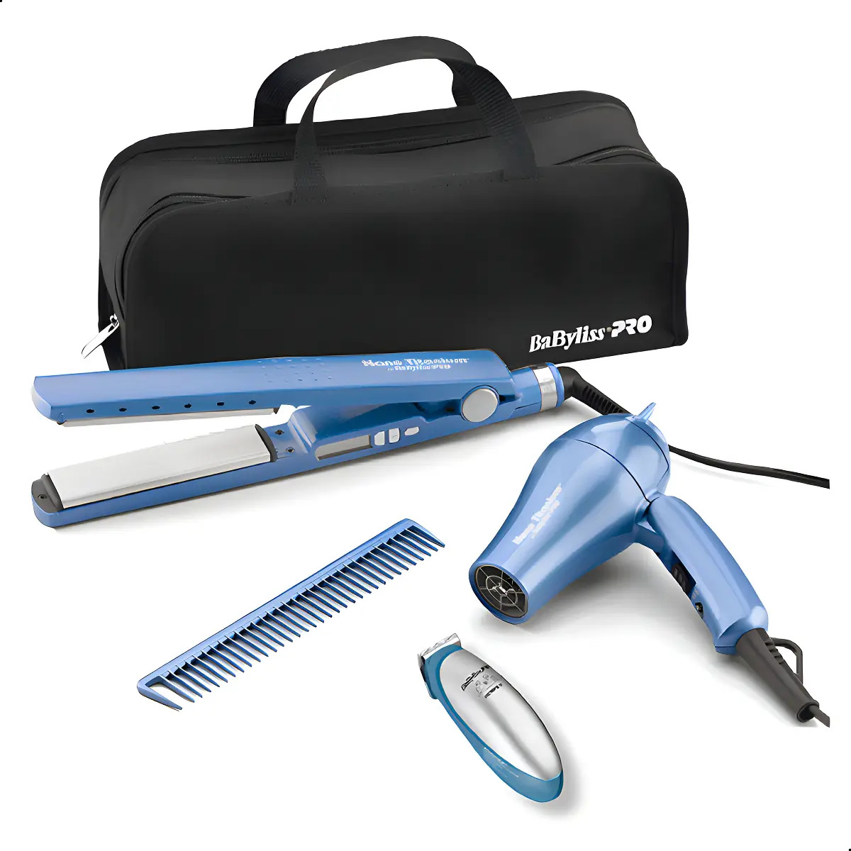 Babyliss Super Kit Nano Titanium Pro Prancha Nano Titanium + Cor Azul 110