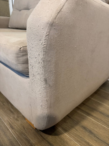Sillón 2 Cuerpos Pana Usado, Buen Estado. Gris Liso (Usado)