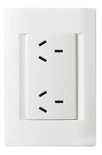 Imagen 1 de 2 de Llave De Luz Armada Kalop Línea Civil Toma Doble Blanco