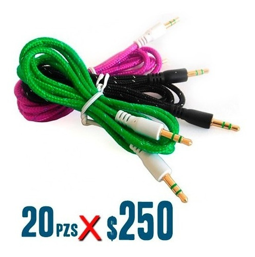 Paquete De Cables Auxiliar Reforzado 3.5-3.5 Para Audio