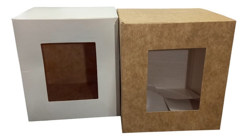 Caja Grande Con Visor Para Mini Tortas X10 Unidades