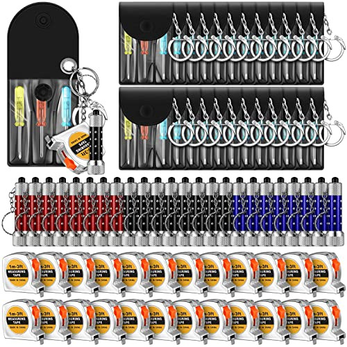 Juego De Destornilladores Mini Y Llaveros Con Medidor Y Luz