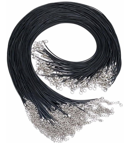 Eutenghao 120 Piezas De Cordón De Collar Encerado Negro Con 