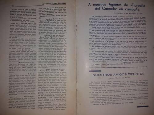 4 Revistas Carmelitas Descalzas 1940/2 Notas Eventos Persona (Usado)