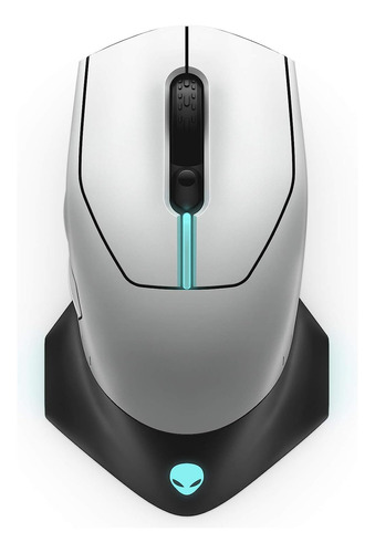 Mouse Inalámbrico Alienware Aw610m, 2 En 1, Color Luz Lunar