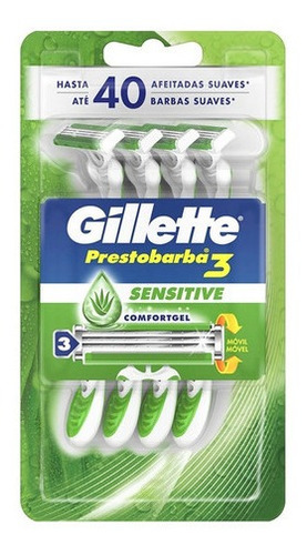 Gillette Máquinas De Afeitar Prestobarba3 Sensitive 4uds