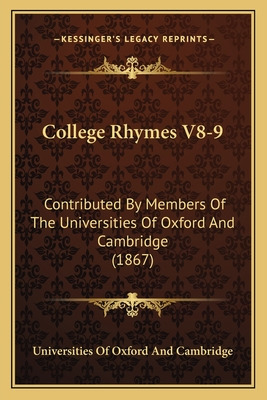 Libro College Rhymes V8-9: Contributed By Members Of The ...