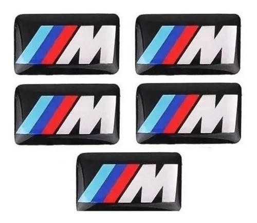 Kit 5 Adesivos Emblema Bmw M Motorsport Volante Câmbio Rodas