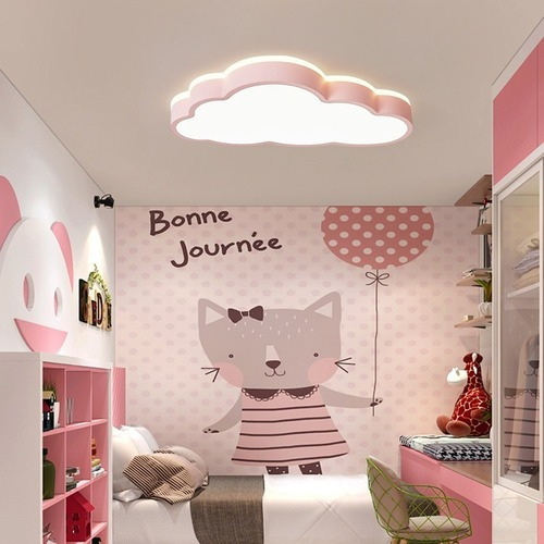 Luminaria Lampara Nube Led A Control Remoto De Techo Chiaro Rosa