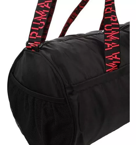 Bolso Puma Mujer At Ess Barrel Bag Training Negro Liso