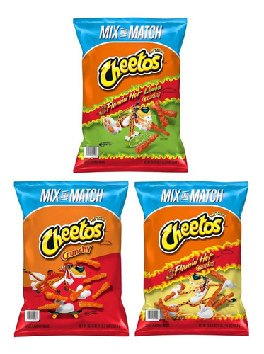 Cheetos 3 Bolsas 3 Sabores Producto Importado 506g