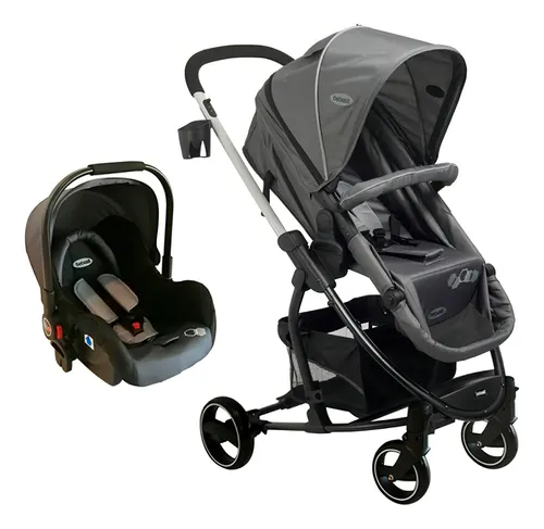 Coche Alfa Travel System Giro Didáctico Color Beige Chasis Negro