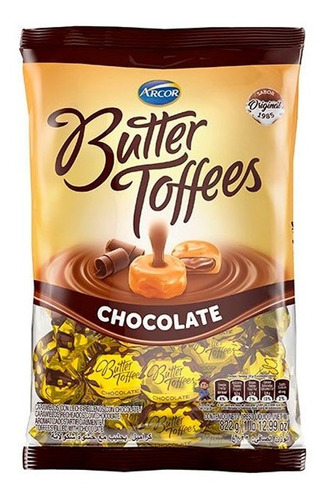 Caramelos Blandos Arcor Butter Toffees Chocolate Bolsa 822gr