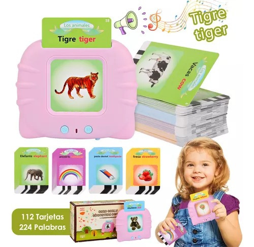 Máquina Didáctica Con 112 Tarjetas Español-inglés Para Niños