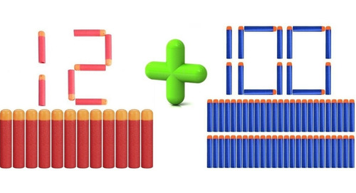 12 Dardos Mega + 100 Dardos Para Nerf Strike Repuesto 