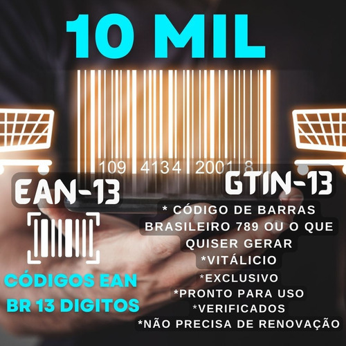 10k Código Ean 13 Br Para Todos Marketplaces Americanas B2w