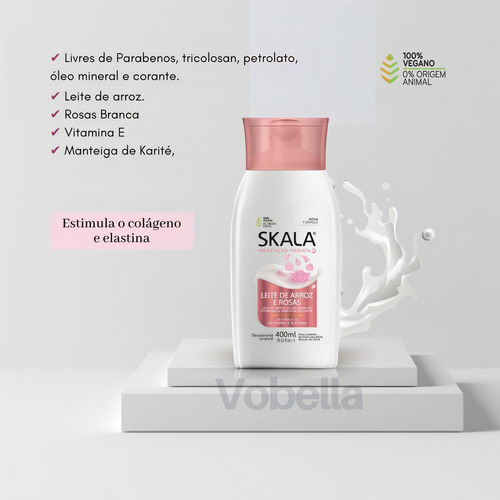 Hidrante Corporal Skala Leite De Arroz E Rosas De 400ml