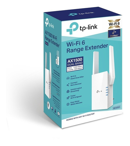 Extensor Tp-link Wi-fi 6 Ax1500 Puert Gigabit Onemesh Re505x