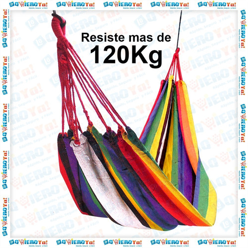 Imagen 7 de 10 de Hamaca Paraguaya Resistente Jardín 220cm X 100cm + Bolso