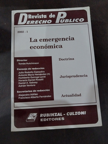 La Emergencia Económica Revista De Derecho Público B2