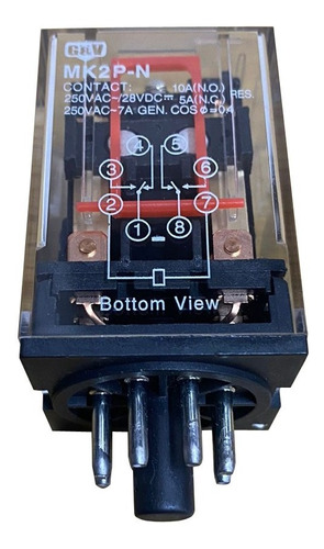 Relevador Encapsulado 8 Pines Redondos 2 Polos 24vdc (53041)