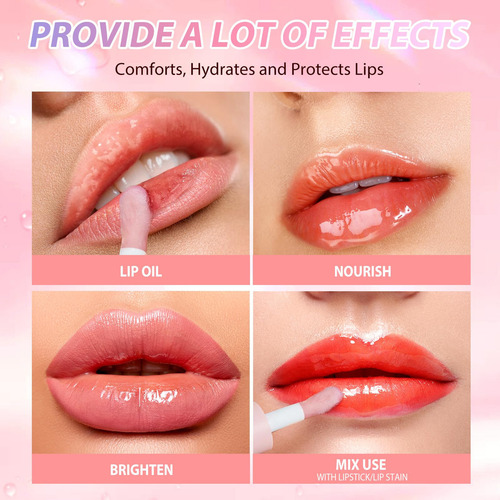 Aceite Labial Hidratante Langmanni, Brillo Labial No