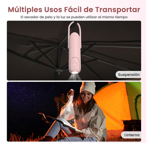 Mini Ventilador De Mano Usb Portatil Recargable Y Linterna