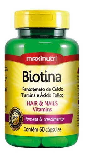 Biotina Cabelo Unhas E Vitaminas + Acido Fólico 60 Capsulas