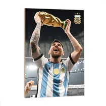 Comprar Cuadro Messi Con La Copa Del Mundo Mundial Qatar 2022 33x48