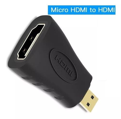Duttek Adaptador micro HDMI a HDMI de 90 grados de 8K, adaptador HDMI  hembra a micro HDMI macho, adaptador micro HDMI, con luz LED y diseño  perforado