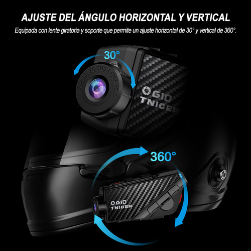 Casco De Moto Tnicer Intercom G10 Intercom Con Cámara