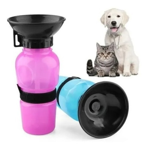 Bebedero Botella Agua Mascota Taza Hidratación Paseo 500ml