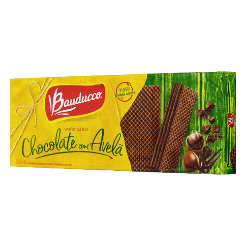 Biscoito Wafer Recheio Chocolate com Avelã Bauducco Pacote 140g |  MercadoLivre