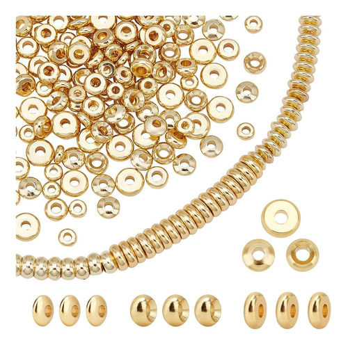 200pcs 14k Disco Dorado Heishi Espaciador Cuenta Laton