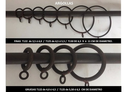Barral De Hierro 2 Metros Para Cortinas Negro