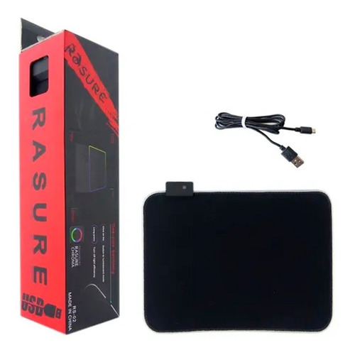 Mouse Pad Gamer Rgb Led Bordes Cosidos 34x25cm Rasure