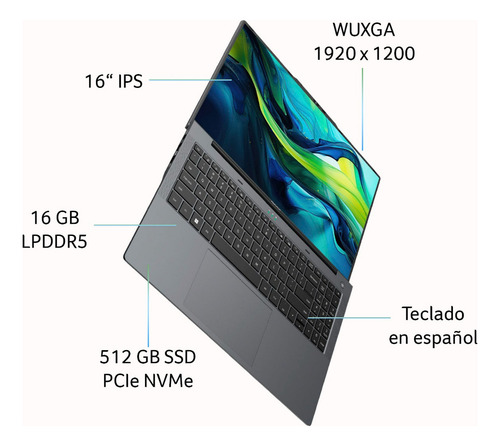 Ace Aspire Lite 16 AL16-51P-77VX Laptop Wuxga Ci7 16GB RAM 512GB SSD Color Gris Oscuro