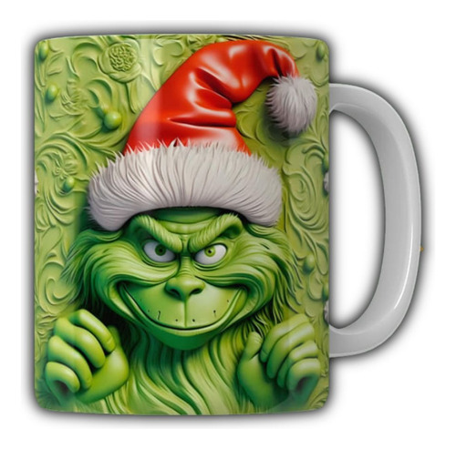 Taza De Café Grinch Navideño Personalizada Con Nombre