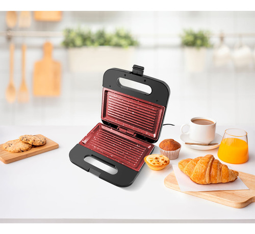 Sanduicheira Lancheira E Grill Britânia Bgr16 2 Em 1 Redstone 750w 220v Grelha Tosta Não Gruda Antiaderente